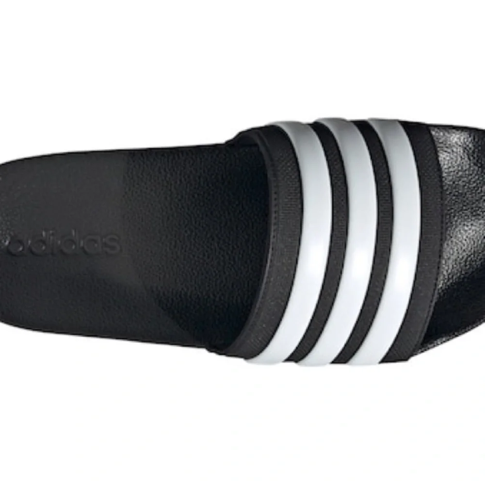 Adidas Black and White Striped Slides size 11